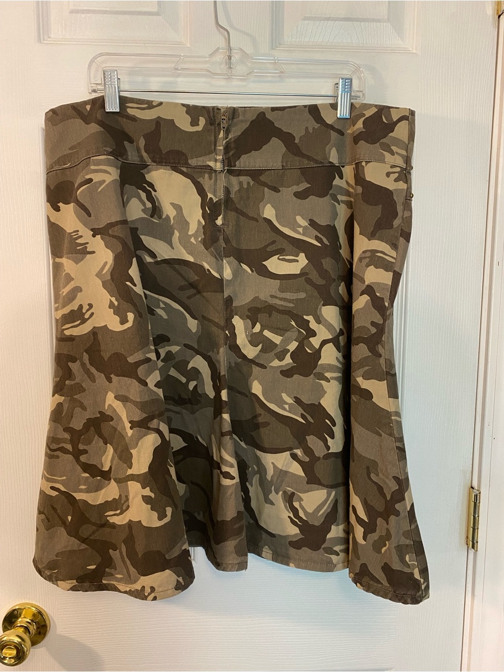 Cato Camouflage Circle Skirt in Olive & Tan